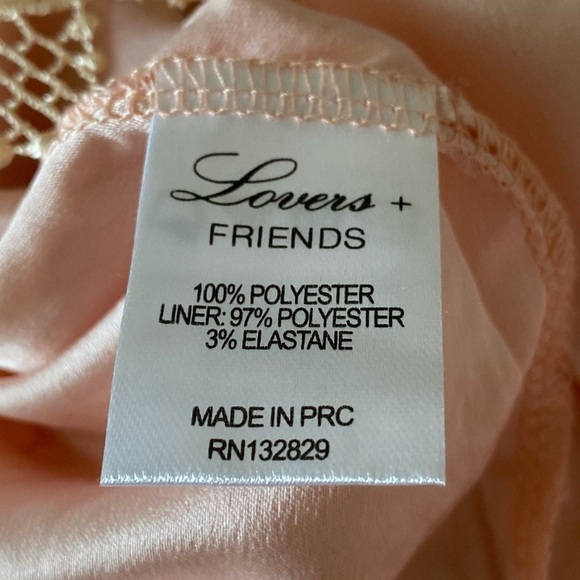 Lovers + Friends Dress Caspian Blush Lace Shift Dress, L - Picture 10 of 13